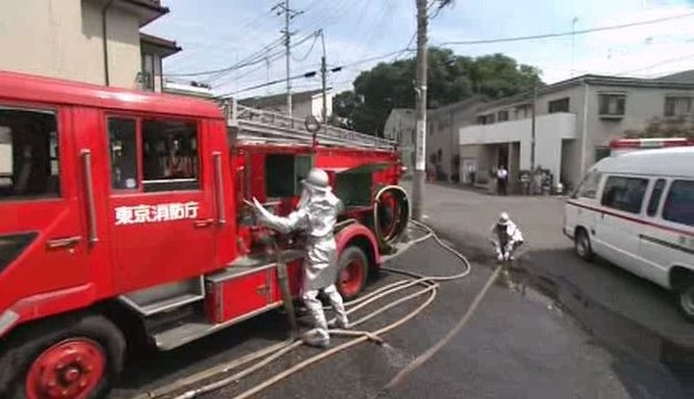 Arson scene on a morning street